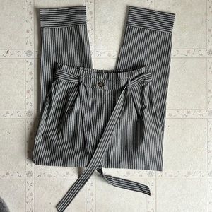 NWOT High waist pinstripe paper bag pants